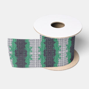 Trippy Pixelated Abstract Neutrois-Stolzflagge Satinband