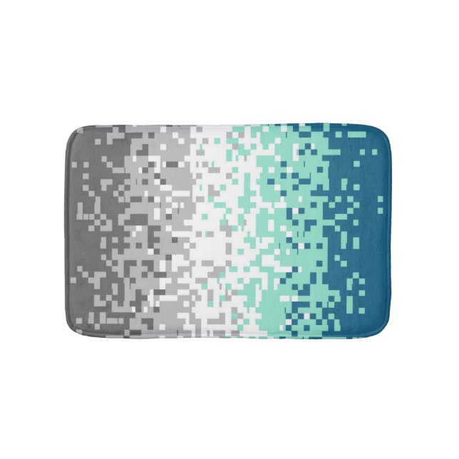 Trippy Pixelated Abstrakte Frayromantische Pride-F Badematte (Vorderseite)