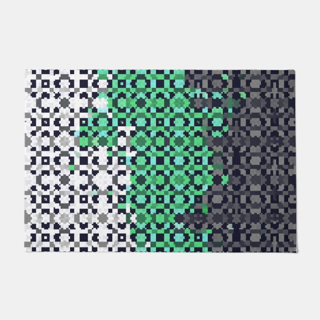 Trippy-pixeles Abstraktes Neutrois-Pride-Flag Fußmatte (Vorderseite)
