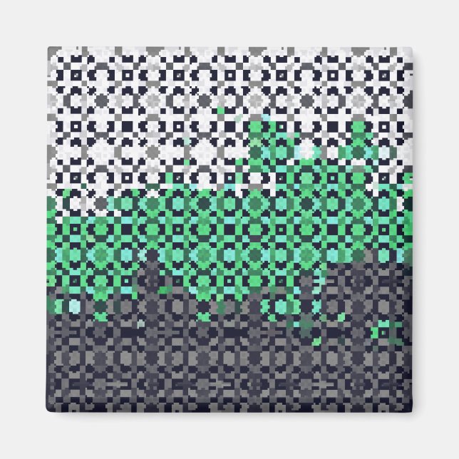 Trippy-pixeles Abstraktes Neutrois-Pride-Flag Magnet (Vorne)