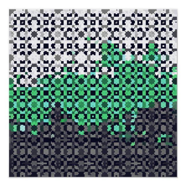 Trippy-pixeles Abstraktes Neutrois-Pride-Flag Poster (Vorderseite)