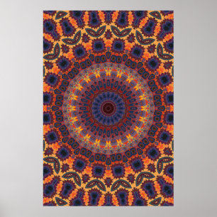 Trippy Plakat: Psychedelische Radialgrafik Poster