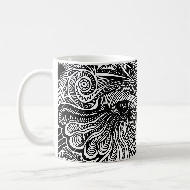 Trippy-Portrait Kaffeetasse (Links)