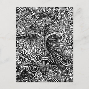 Trippy-Portrait Postkarte