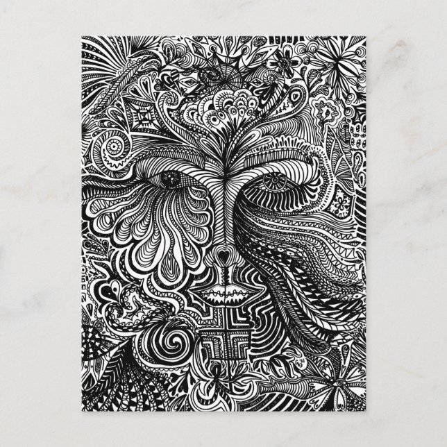 Trippy-Portrait Postkarte (Vorderseite)