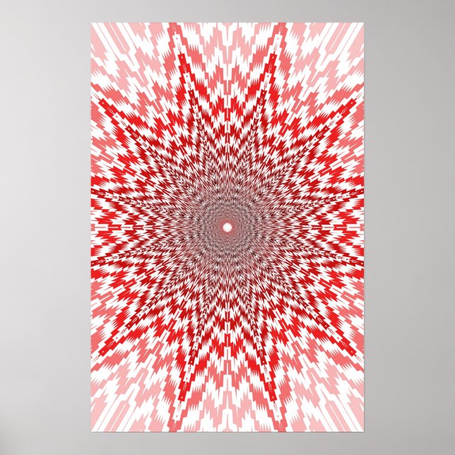 Trippy Poster: Abstrakt Red Poster (Vorne)