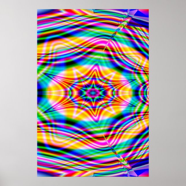 Trippy Poster: Abstrakte psychedelische Kunst Poster (Vorne)