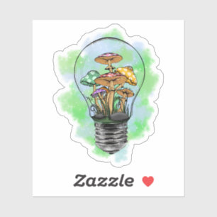 Trippy Psychedelic Earthy Mushroom Artwork Aufkleber