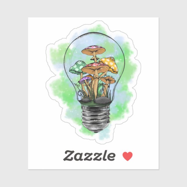 Trippy Psychedelic Earthy Mushroom Artwork Aufkleber (Blatt)