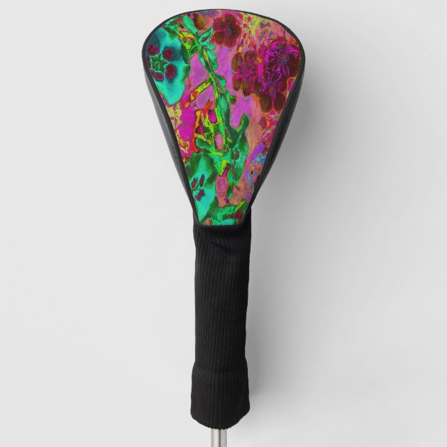 Trippy Psychedelic Emerald Green Blume Golf Headcover (Vorderseite)