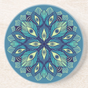 Trippy Psychedelic Eyes Floral Art - Surreal Eyes Getränkeuntersetzer