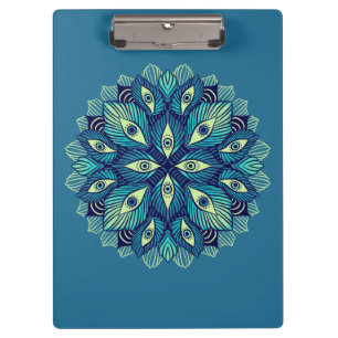 Trippy Psychedelic Eyes Floral Surreal Art Klemmbrett