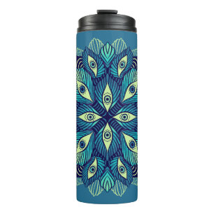 Trippy Psychedelic Eyes Floral Surreal Art Thermosbecher