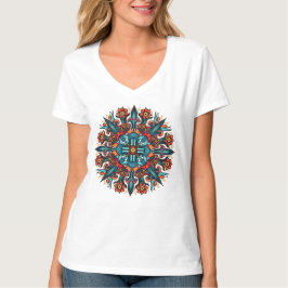 Trippy Psychedelic Groovy Mushroom Mandala Eyes T-Shirt