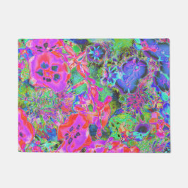 Trippy Psychedelic Hot Pink und Purple Flops Fußmatte