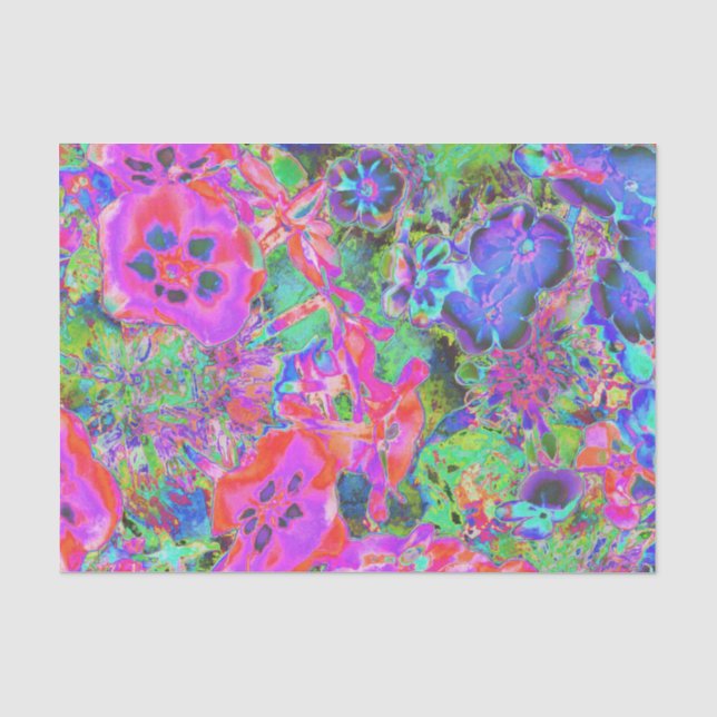 Trippy Psychedelic Hot Pink und Purple Flops Seidenpapier (Vorderseite)