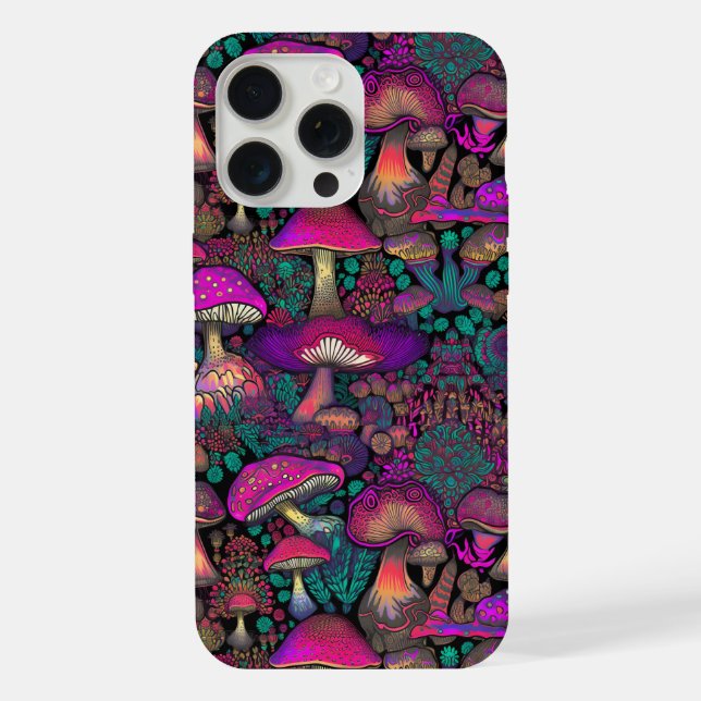 Trippy Psychedelic Mushroom Pattern iPhone 15 Pro Max Hülle (Rückseite)