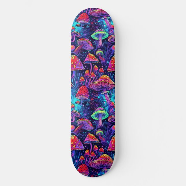 Trippy Psychedelic Mushroom-Skateboard Skateboard (Vorderseite)