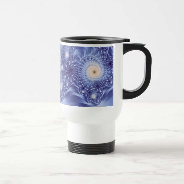 Trippy Psychedelic Starstorm Fine-Fraktal Reisebecher (Rechts)