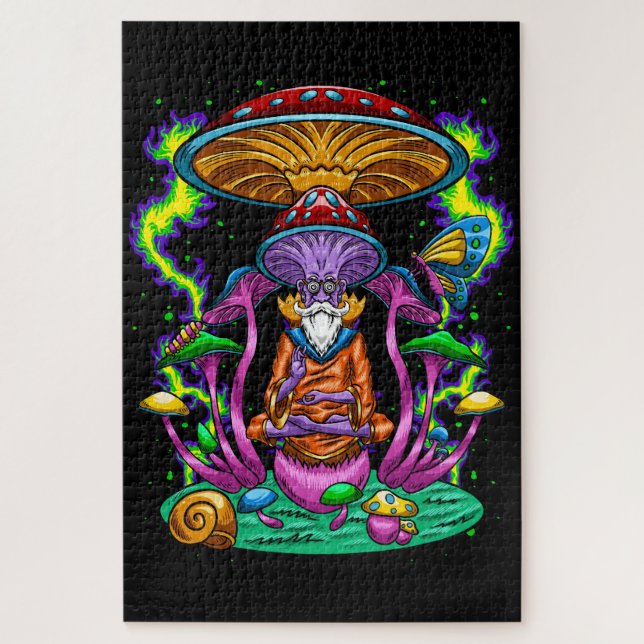Trippy Pyschedelic Mushroom Wizard (Vertikal)