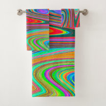 Trippy Red, Green und Blue Abstrakt Groovy Art