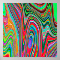 Trippy Red, Green und Blue Abstrakt Groovy Art