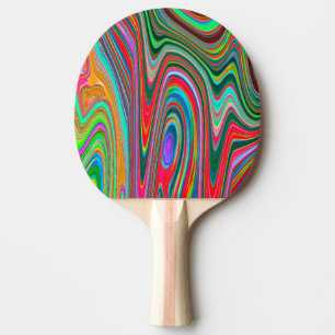 Trippy Red, Green und Blue Abstrakt Groovy Art Tischtennis Schläger