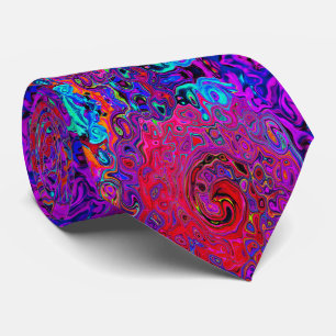Trippy Red und Lila Abstrakt Retro Liquid Swirl Krawatte