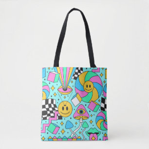 Trippy Regenbogen 60er Pop-Psychedelic nahtloses M Tasche