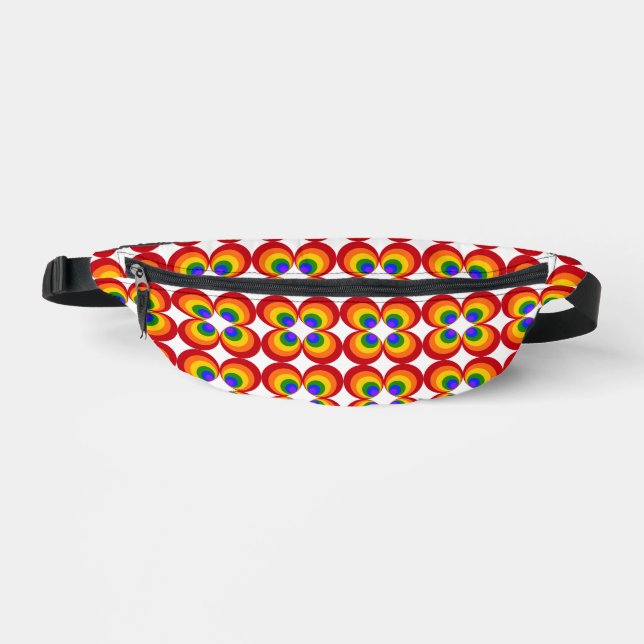 Trippy Regenbogenblumen Bauchtasche (Vorderseite)