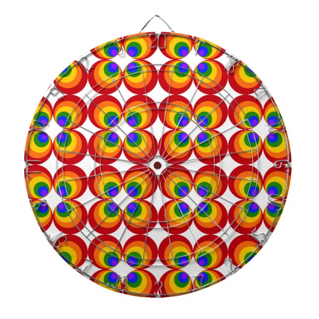 Trippy Regenbogenblumen Dartscheibe (vorne)