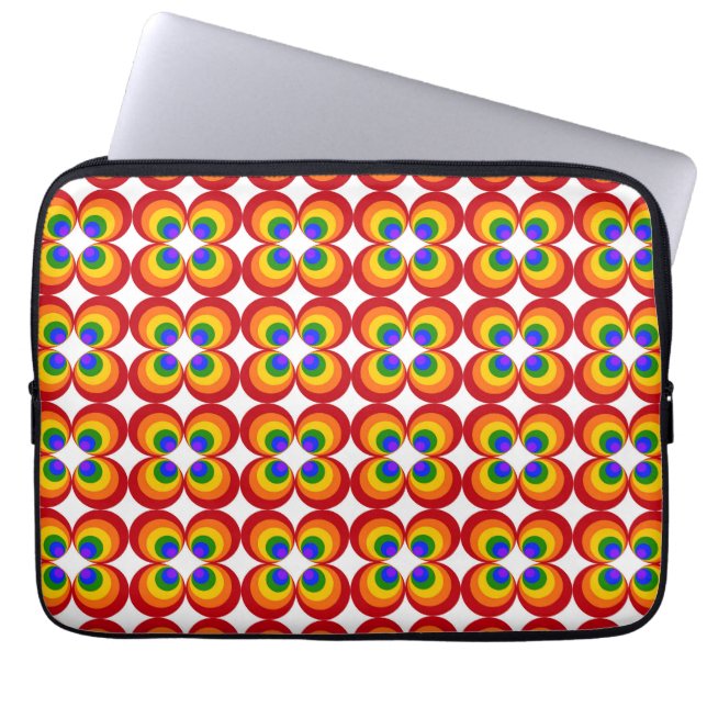Trippy Regenbogenblumen Laptopschutzhülle (Vorderseite)