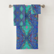 Trippy Retro Blue und Red Abstrakt Butterfly