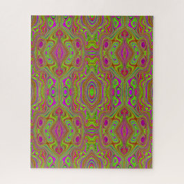 Trippy Retro Chartreuse Magenta Abstraktes Muster