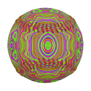 Trippy Retro Chartreuse Magenta Abstraktes Muster Baseball