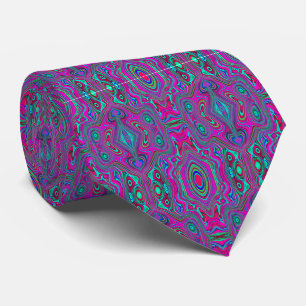 Trippy Retro Magenta, Blau und Grün Abstrakt Krawatte