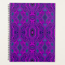 Trippy Retro Magenta und Schwarz Abstraktes Muster
