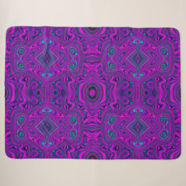 Trippy Retro Magenta und Schwarz Abstraktes Muster Sherpadecke