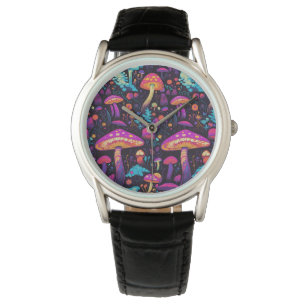 Trippy Retro Pilz Uhr