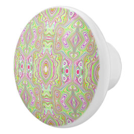 Trippy Retro Pink und Lime Green Abstraktes Muster Keramikknauf