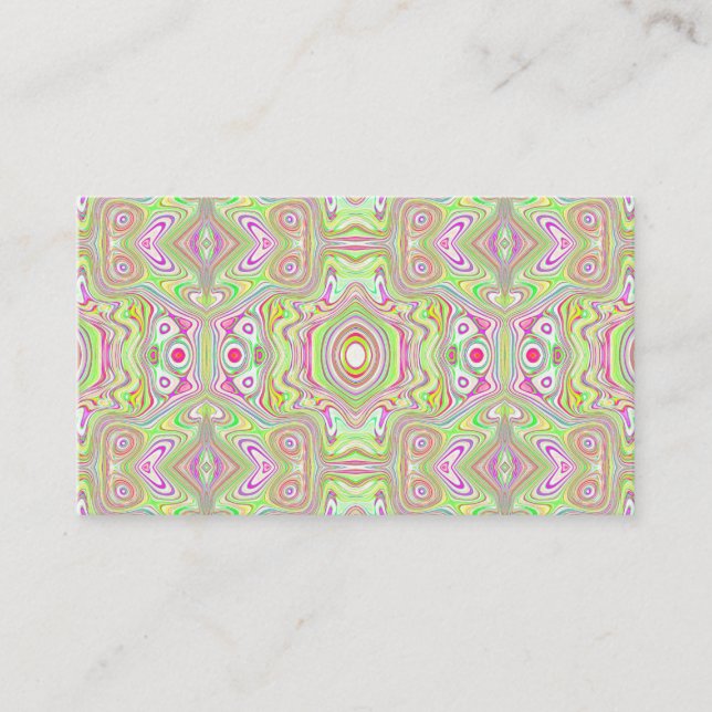 Trippy Retro Pink und Lime Green Abstraktes Muster Visitenkarte (Vorderseite)