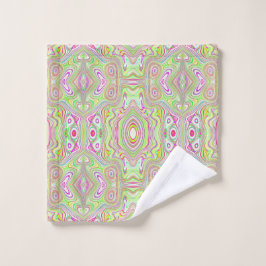 Trippy Retro Pink und Lime Green Abstraktes Muster Waschlappen