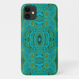 Trippy Retro Türkis Chartreuse Abstraktes Muster Case-Mate iPhone Hülle