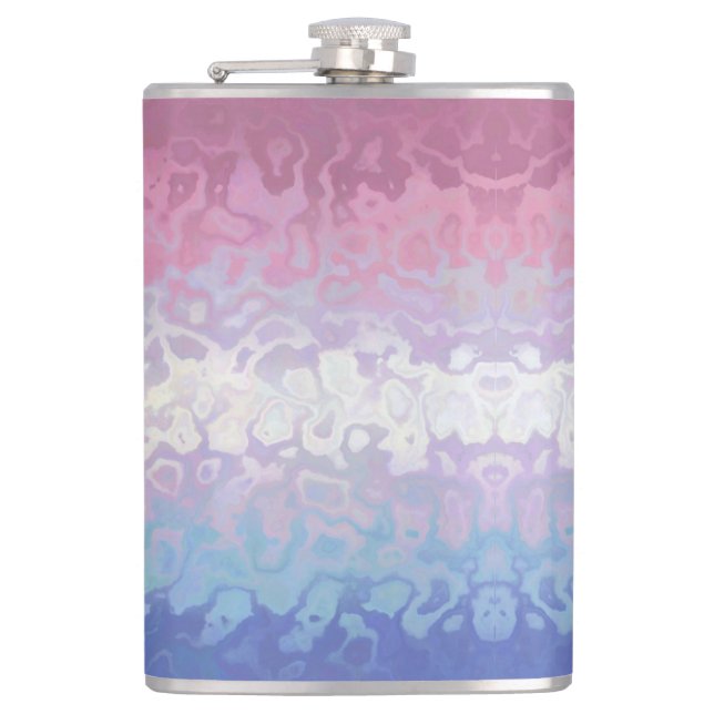 Trippy Ripply Groovy Eccentric Bigender Prilag Flachmann (Vorderseite)