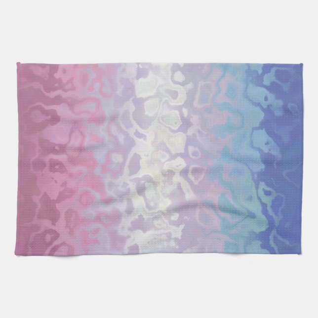 Trippy Ripply Groovy Eccentric Bigender Prilag Geschirrtuch (Horizontal)