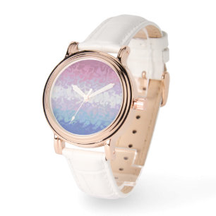 Trippy Ripply Groovy Exzentrische Bigender-Stolzfl Armbanduhr