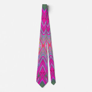 Trippy Rosa, Aqua und Magenta Abstrakter Schmetter Krawatte