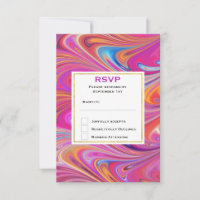Trippy-Rosa- und Orange-Wirble Design-Hochzeit