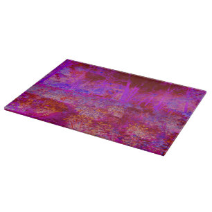 Trippy Rotes und Magenta Impressionistisches Lands Schneidebrett