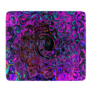 Trippy Schwarz und Magenta Retro Flüssigkeitswirbe Schneidebrett